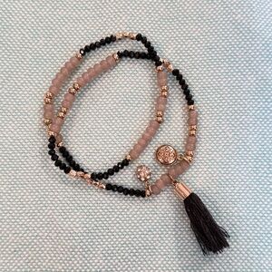 Premier Designs Black and Gold Adjustable Bracelet